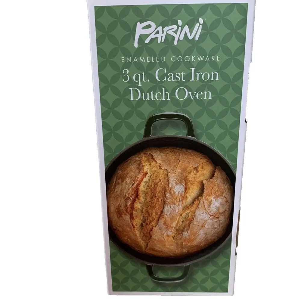 Parini 3 Qt. Cast Iron Dutch Oven Enameled Cookware Non-Stick New in Box